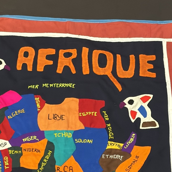 African Patchwork Map Wall Tapestry - Picture 11 of 17